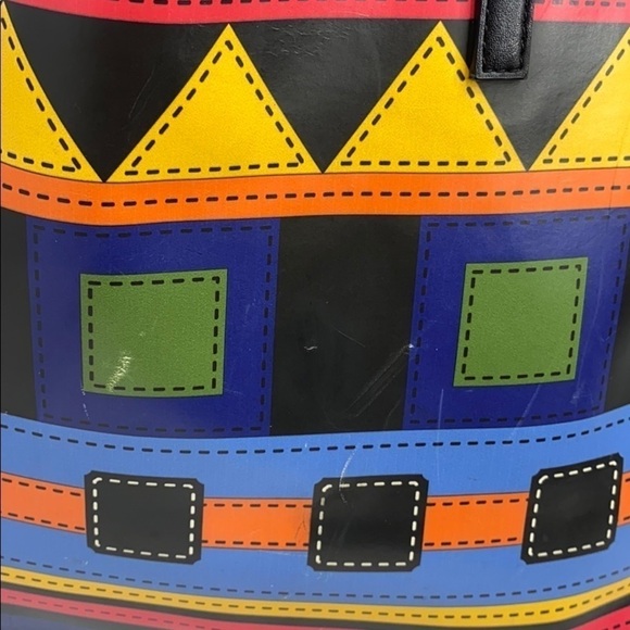 Tua Braccialini Large Black Multi Color Block Tote - Picture 4 of 12
